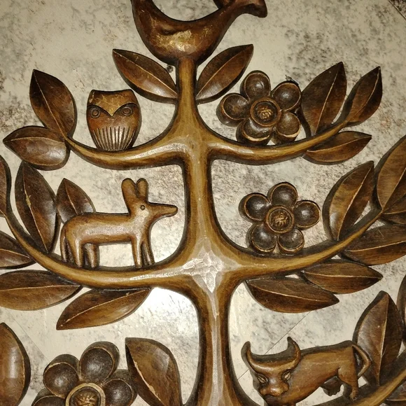 Vintage Mid Century Homco Tree Of Life Plastic Wall Hanging Decor 1960,S - Picture 4 of 4